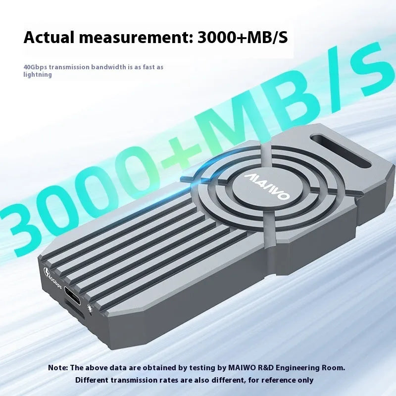 USB4 aluminium hard disk enclosure for NVMe M.2 solid-state drives
