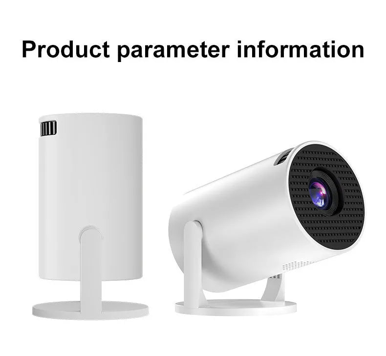 White MINI wireless portable projector displaying HD content with wireless connectivity