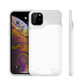 Shockproof silicone battery charger case for iPhone in black, blue, pink and white colours
