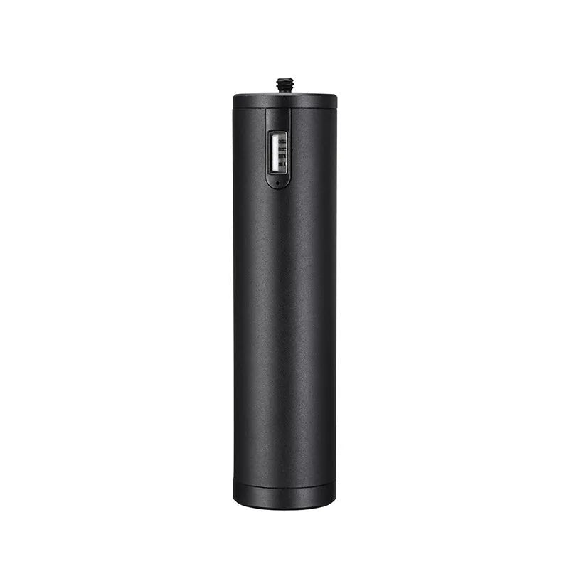 Black aluminium alloy power bank handle with 6800mAh capacity for mobile charging