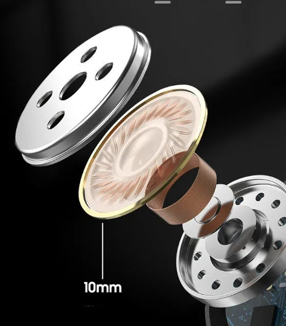 Black and white wireless Bluetooth in-ear headset with type-C charging case