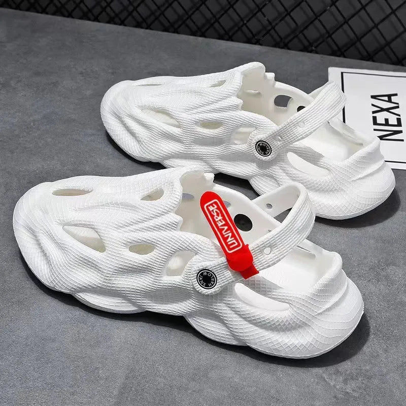Closed toe beach hole shoes in Korean style with EVA construction available in four colours