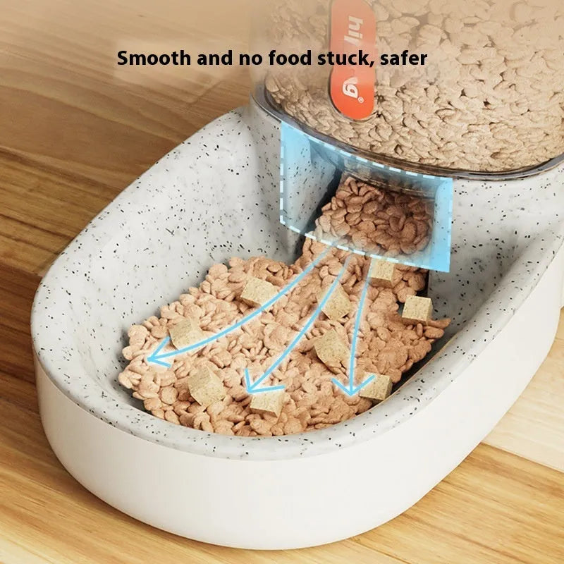 Automatic pet drinker and feeder with 3.8L capacity in blue, green, grey, or pink colour options