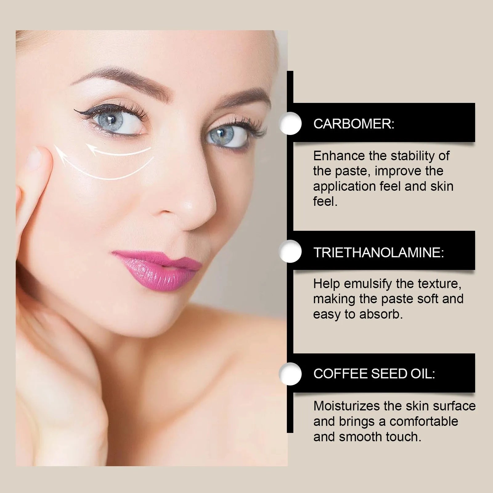 Single sheet facial mask with serum for moisturising and lightening skin.