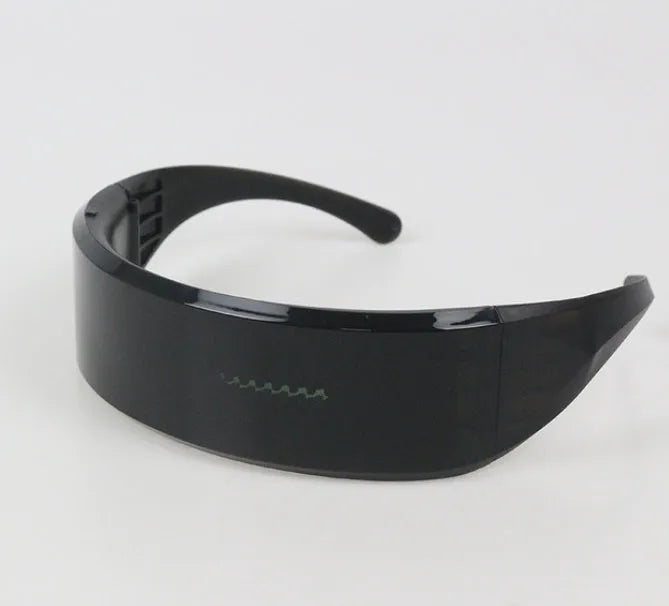 MORLIGHT LED display glasses for DJ music party, black full-frame ABS, unisex