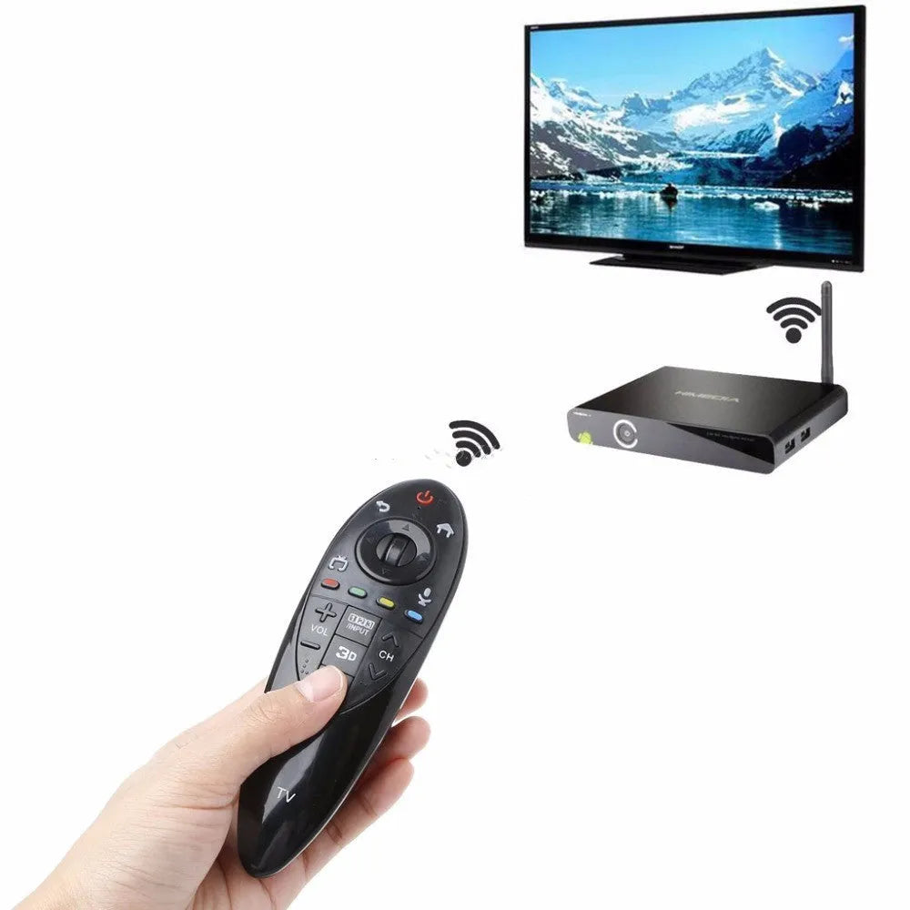 Black LG AN-MR500 television replacement remote control on a white background