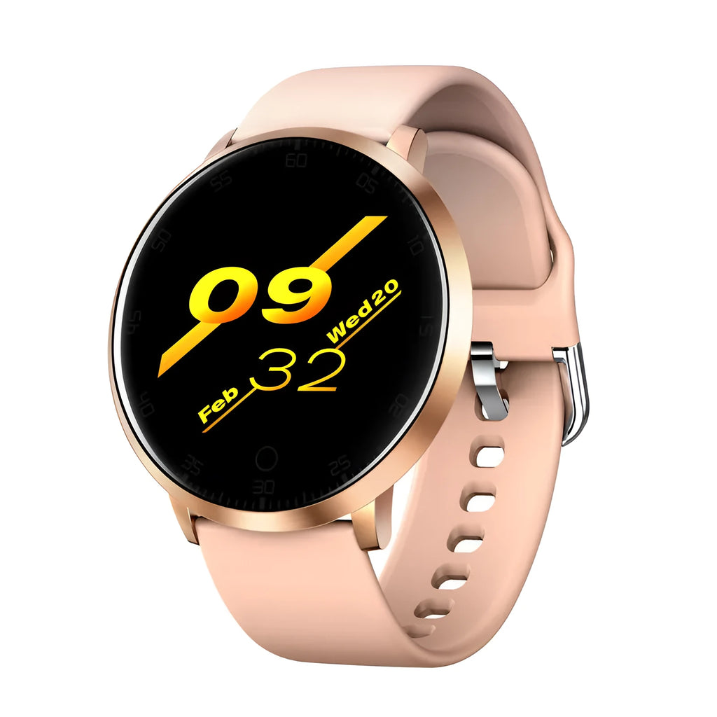 Ultra-thin smart health bracelet with black silicone strap and zinc alloy case showing 1.3-inch touch screen.