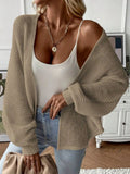 Women's batwing sleeve cardigan in solid colour with loose fit