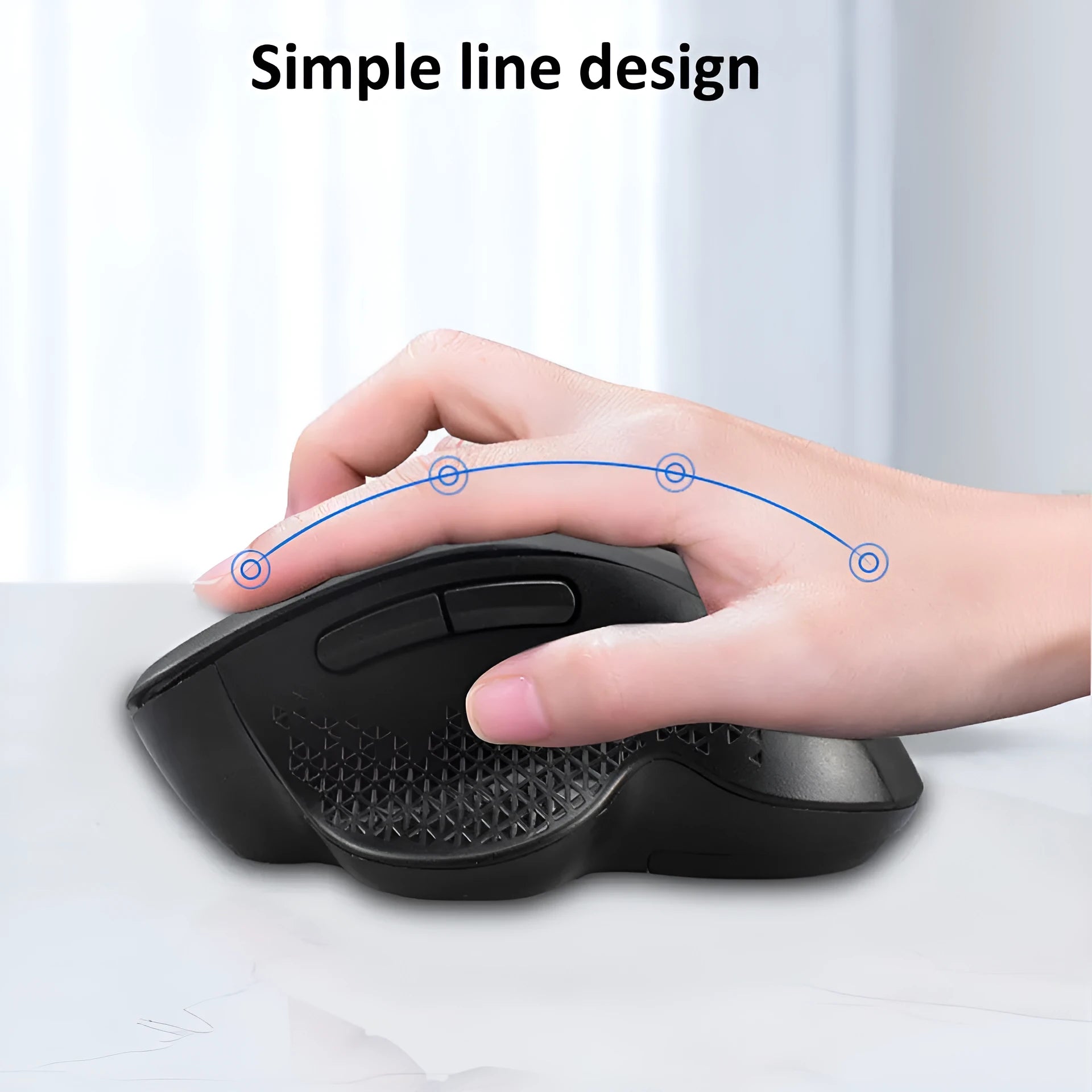 Self-charging wireless mouse for laptop computers in black or grey colour with USB charging cable