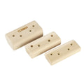 Set of three solid wooden grip strength training fingerboards in 12cm, 40cm, and 50cm lengths.