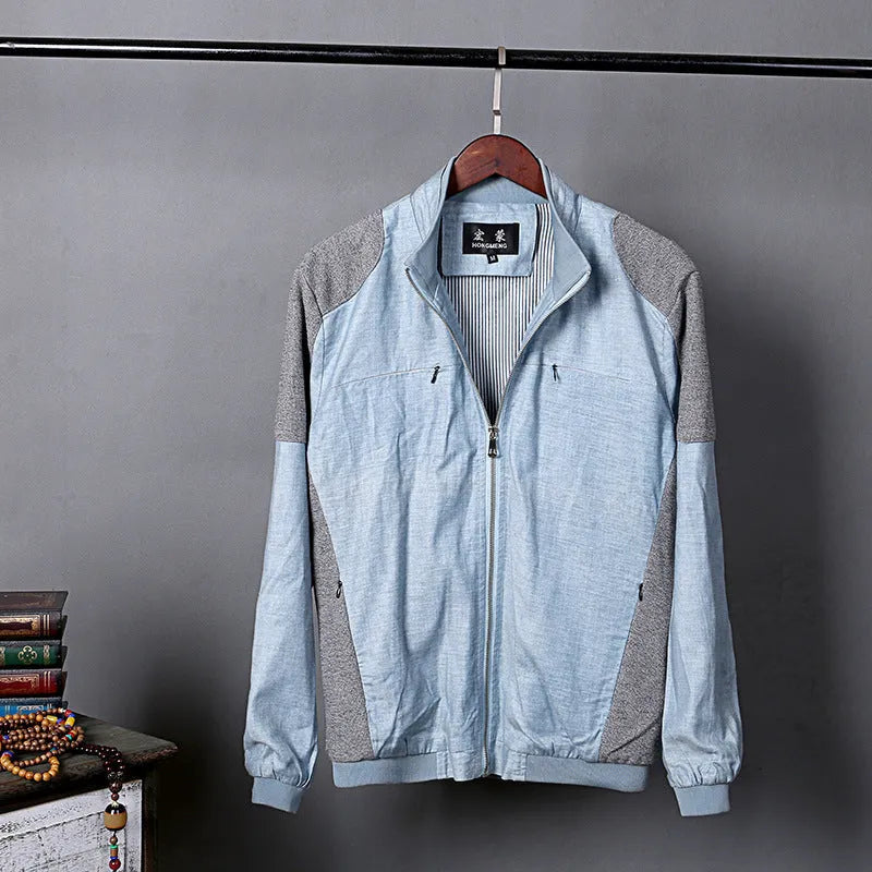 Men's thin linen jacket in cotton fabric available in multiple colours with regular fit design