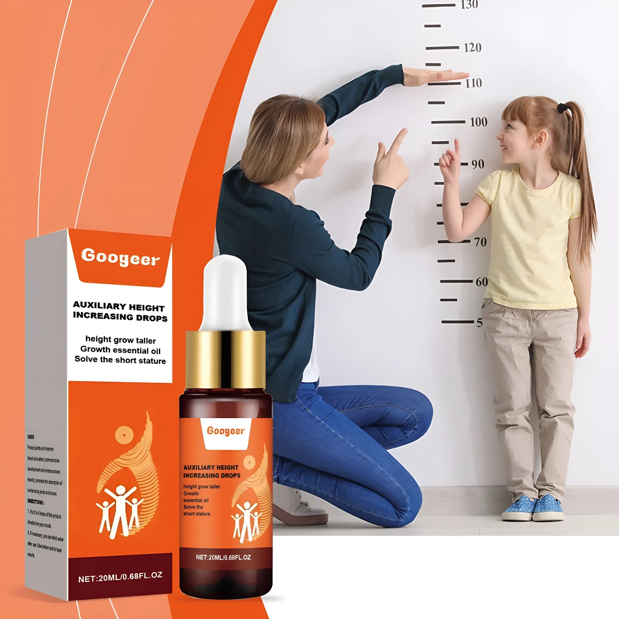 Googeer Height Increasing Drops 20ml body treatment bottle with peppermint extract