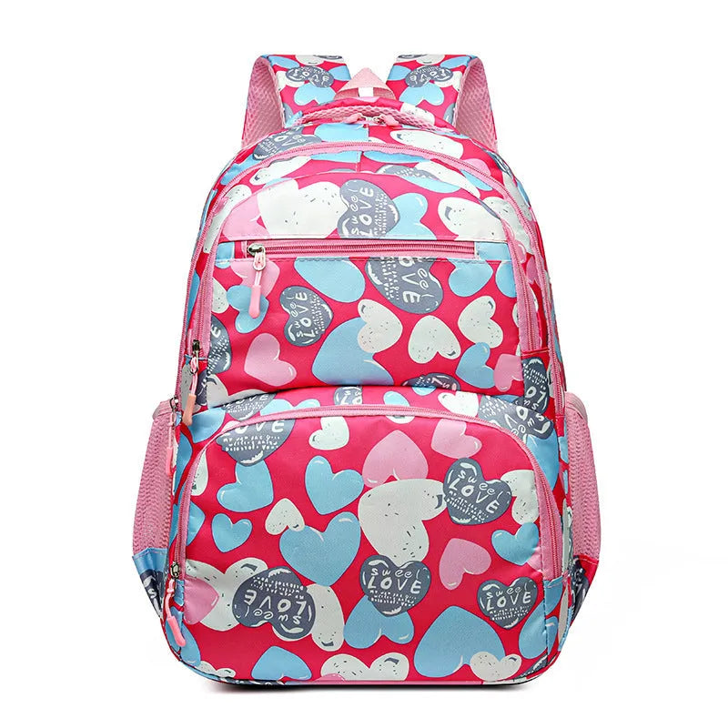 Blue school backpack with air pillow belt system and Oxford cloth construction showing large capacity design