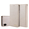 PU leather flip phone case with card slots for iPhone, shown in various colours.