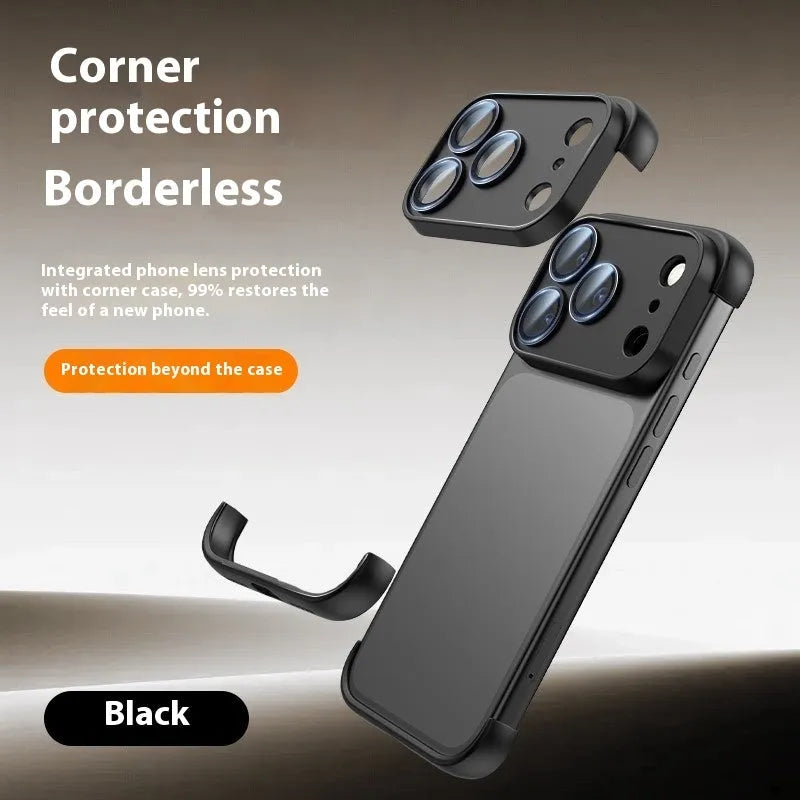 iPhone 17 Pro Max mobile phone case in high-grade shell showing black, orange, grey, and desert colour options.