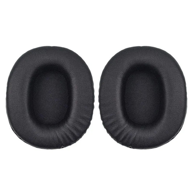 Two black PU leather headphone earmuff covers for Sony 1R model, shown as a pair.