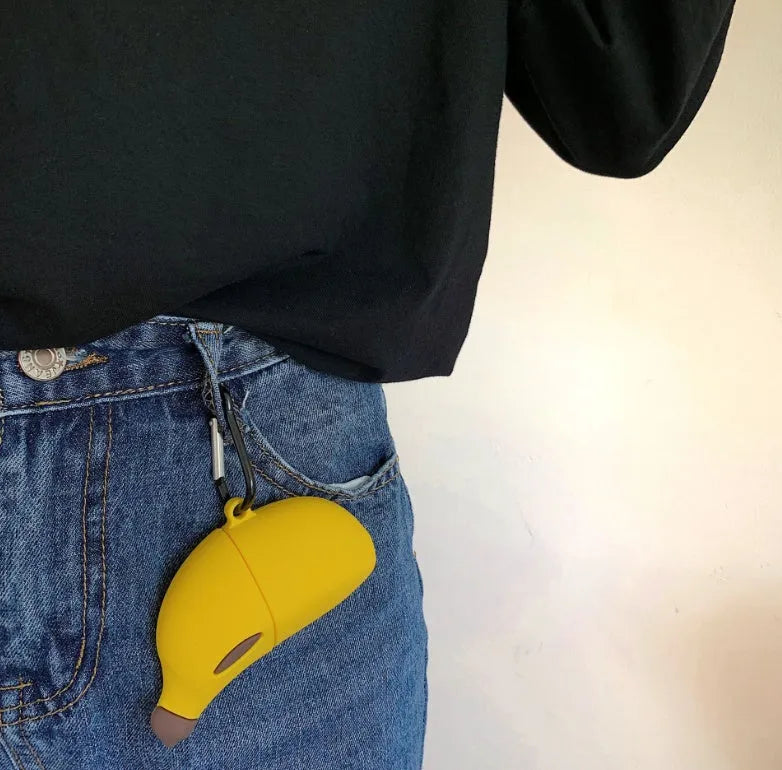 Yellow banana silicone protective case for AirPods Pro and AirPods 3rd generation wireless earbuds