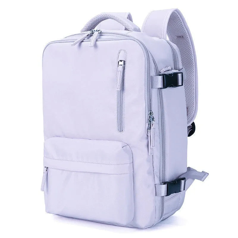 Large nylon waterproof mummy backpack in various colours on a neutral background.