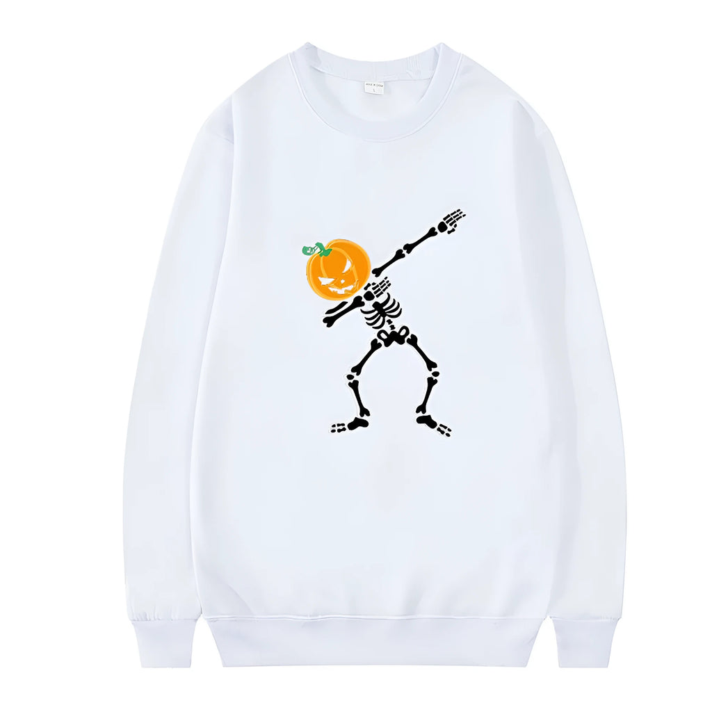 Women's printed crew neck leisure top with long sleeves in cotton polyester fabric
