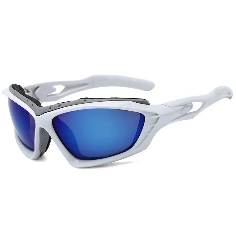 Cycling glasses with UV400 PC lens and sponge frame in multiple colours on outdoor background