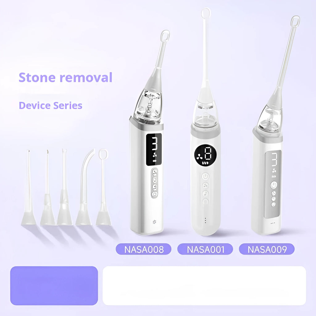 Milky white tonsil stone removal tool for oral cleaning and dental calculus extraction