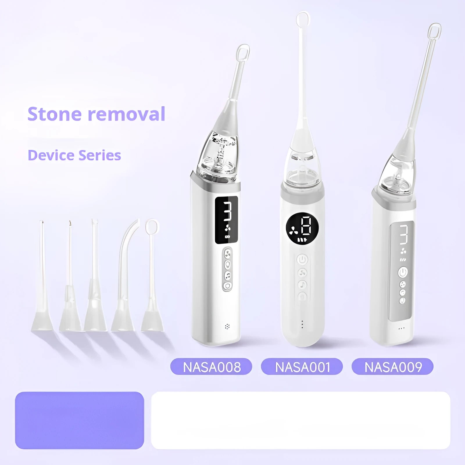 Milky white tonsil stone removal tool for oral cleaning and dental calculus extraction