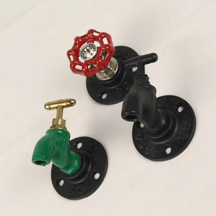 Modern water pipe style metal towel hook wall mounted in a choice of three colours.
