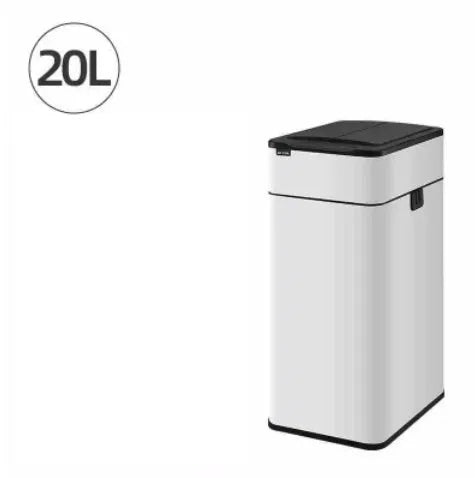 Stainless steel inductive smart trash can with square design and deodorant properties