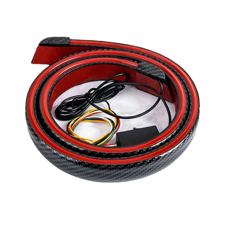 Automobile LED streamer tail turn signal kit showing tail wing and lighting units