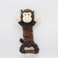 Large plush squeaky dog toy in Hippo or Monkey style with a handle for tug of war.