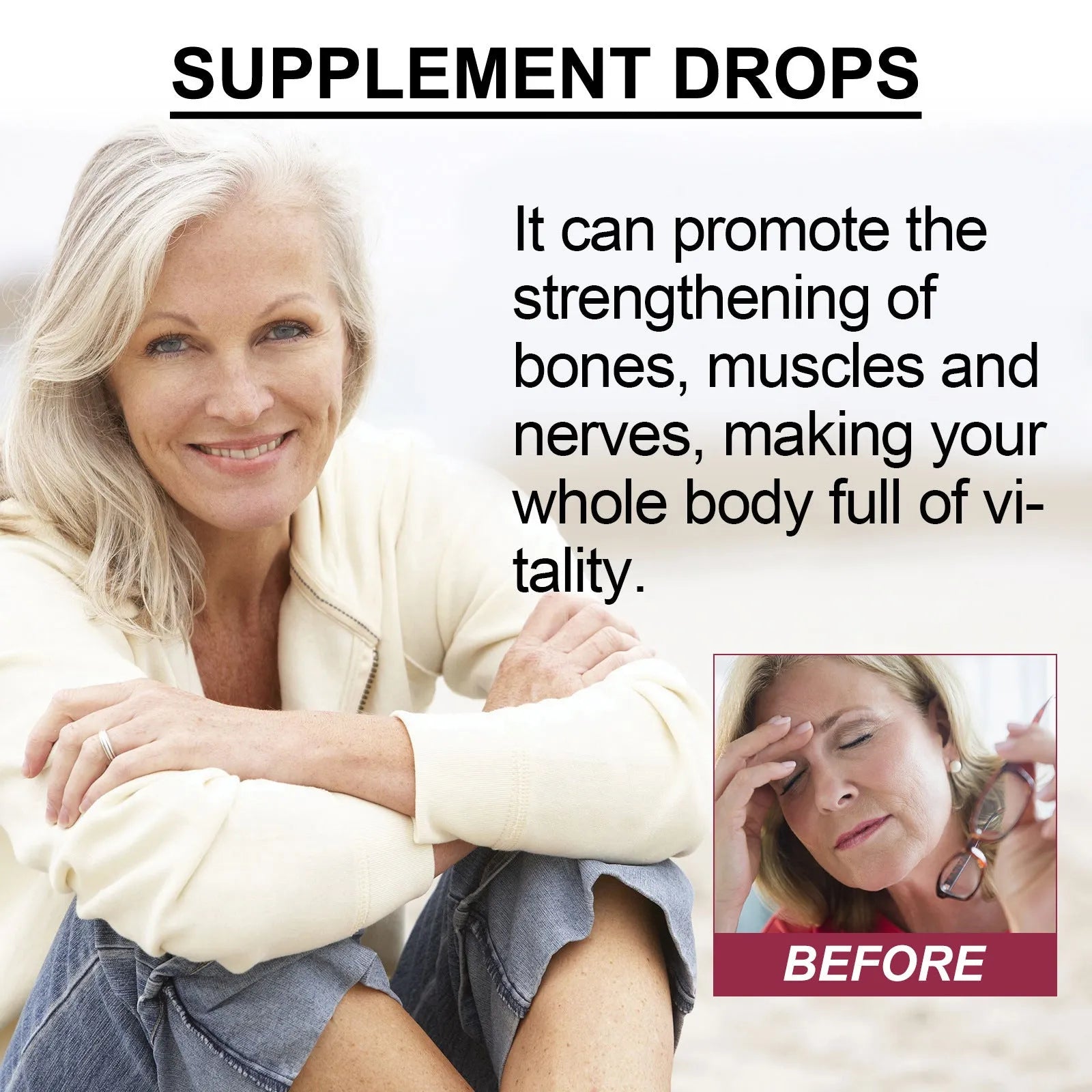 30ml bottle of Body Care Drops liquid nutritional supplement for vitality support