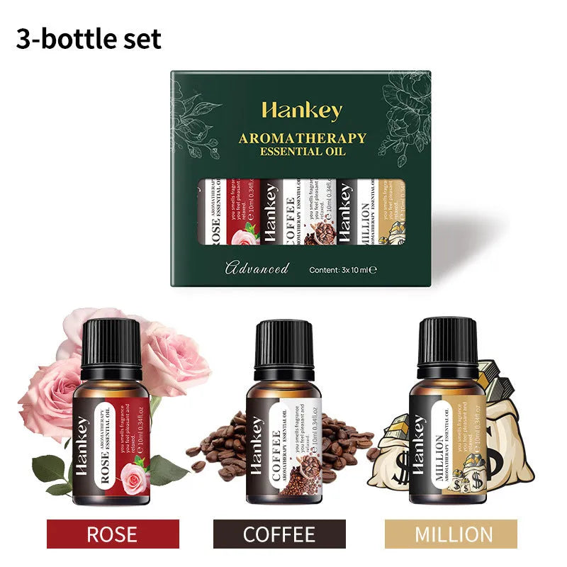 Boxed water-soluble aromatherapy essential oil sets showing multiple vial quantities for diffuser use