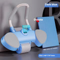 Abdominal fitness wheel with elbow support pads and automatic rebound mechanism on a home workout floor