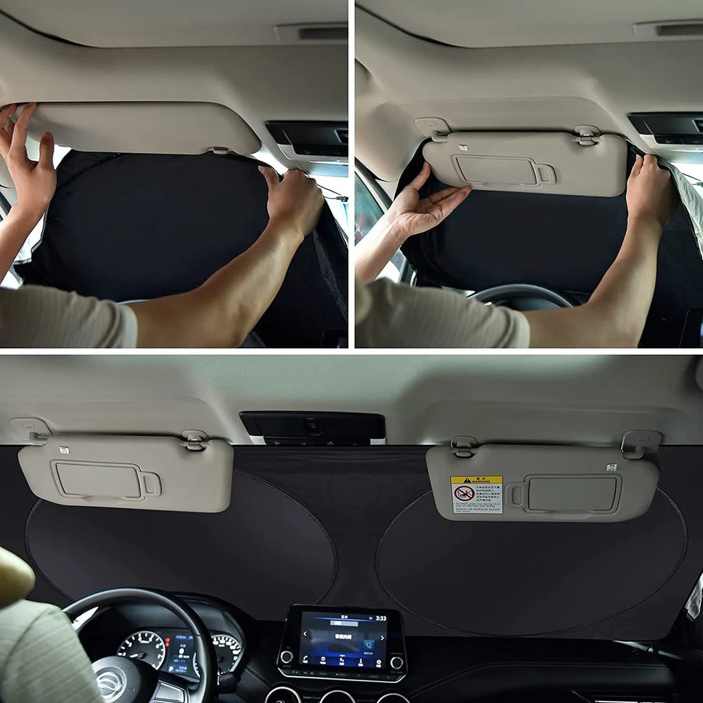Car sun block made of silver tape for windscreen heat insulation and shade