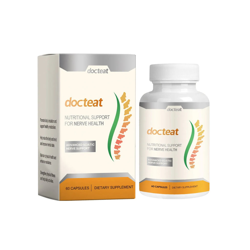 DOCTEAT body care adhesive wrap bottle with 60 capsules for skin joint and muscle massage comfort.