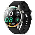 Intelligent dual-frequency positioning outdoor sports watch with heart rate monitor, black colour, alloy body, touch screen