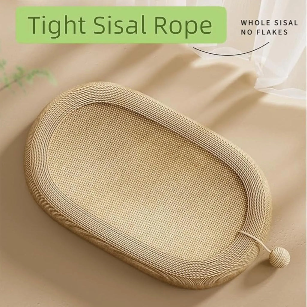 Extra large natural sisal cat scratching board with integrated lounge platform