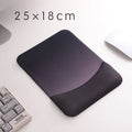 Square silica gel wrist rest mouse pad with cloth surface in colour options of black, blue, pink, or purple
