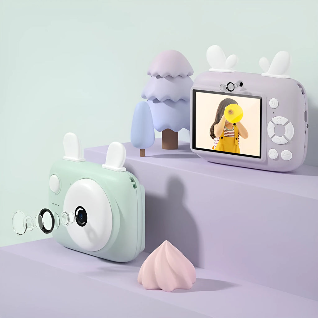 A2 Kids Photo Camera in macaron design with 40MP dual cameras and 2.4 inch IPS screen