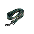 Six-piece adjustable cloth dog harness set with vest, rope, collar, waste bag, bow, and scarf in S, M, L sizes.