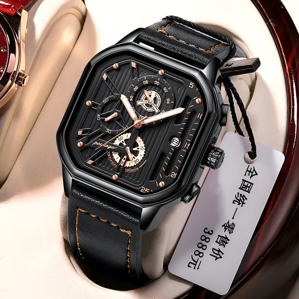 Men's belt-style quartz sports watch with 8mm case in multiple colour options