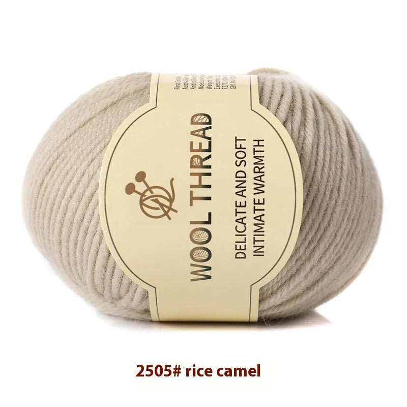 Skein of wool knitting yarn in a chosen colour for 10-needle hand projects.