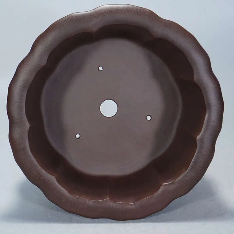 Purple red mud antique succulent bonsai flower pot measuring 37x37x20cm.