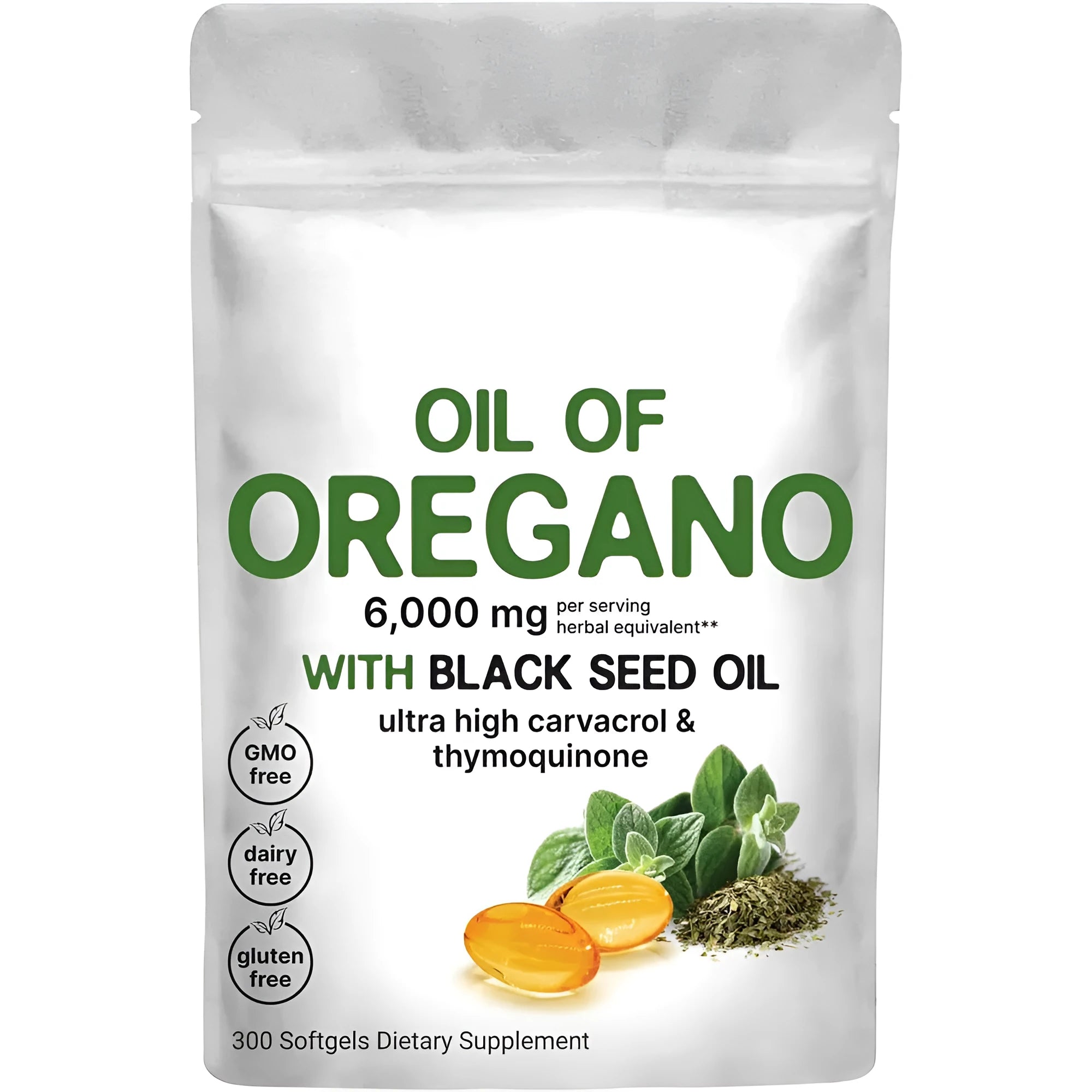 Pack of Butter Black Seed Oil Soft Capsules showing 180 or 300 tablet options