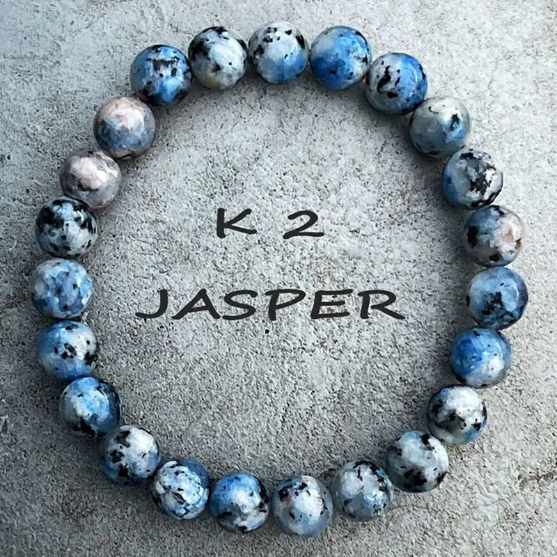 Handmade K2 Azurite geometric beaded bracelet with new Chinese style ethnic design