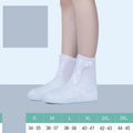 White PVC high top reusable women's water resistant shoe covers with anti-skid sole