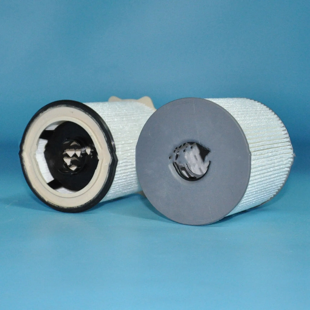 White fuel filter kit for RAM diesel trucks with nitrile rubber seal.