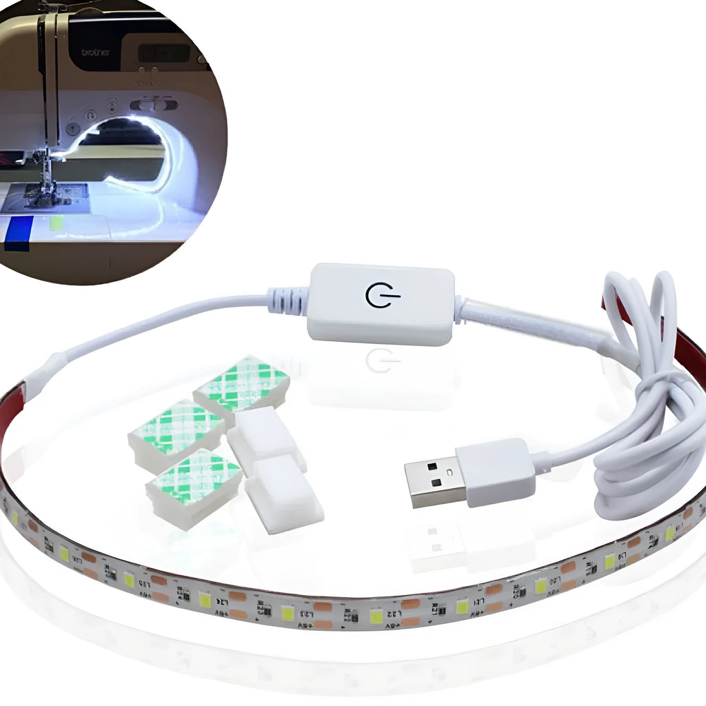 Photon Lighting flexible USB LED light strip with touch control on a white background.
