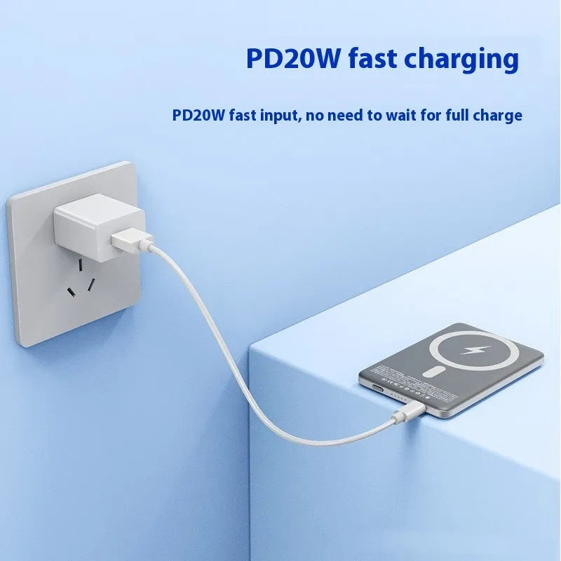 Gun grey magnetic wireless power bank with PD20W and 15W charging in slim alloy case