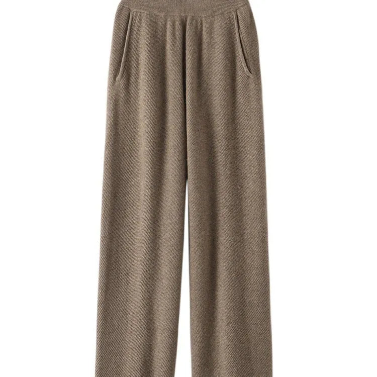 Women's thick cashmere leggings in five colours showing free size fit and high elasticity